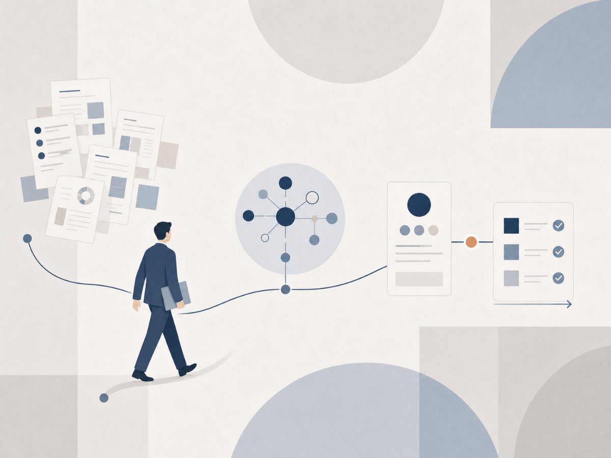 Illustration: von der Recherche zur strukturierten Umsetzung