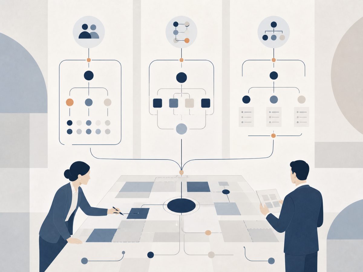 Illustration: drei Rechtsgebiete als Strukturdiagramme